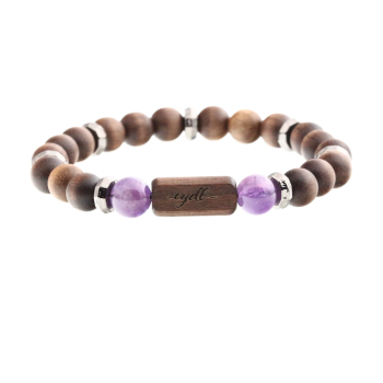 "Wisdom" beads bracelet Energy Prince (nut wood) - EYDL - with amethyst